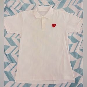 Comme Des Garcons PLAY White Polo Shirt Size M Authentic